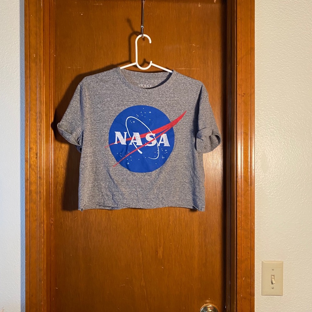 Awake Grey NASA Crop Top Size M